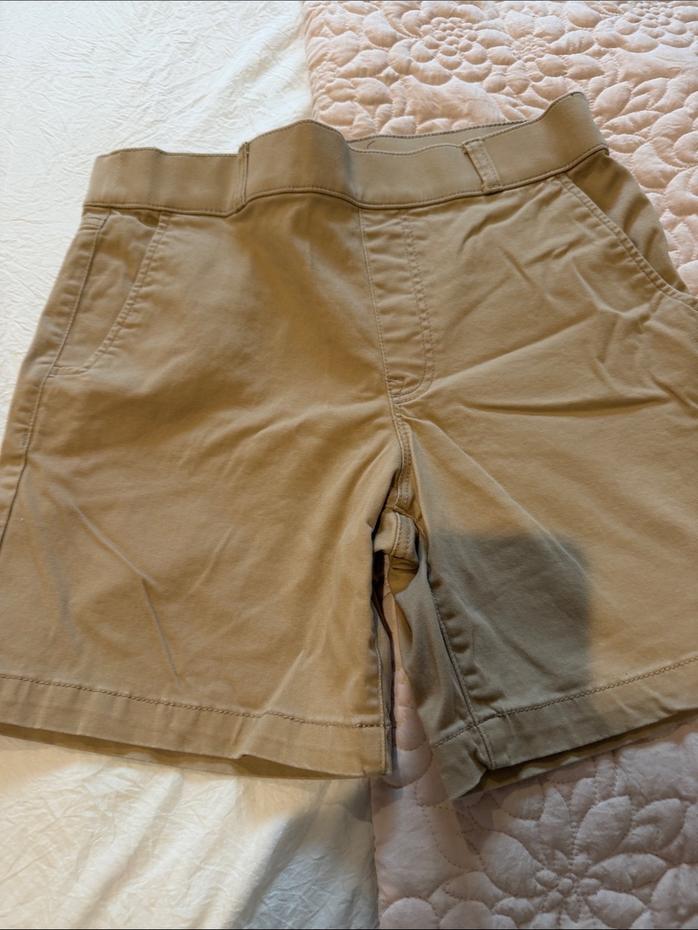 Gloria Vanderbilt Khaki Stretch Bermuda Shorts